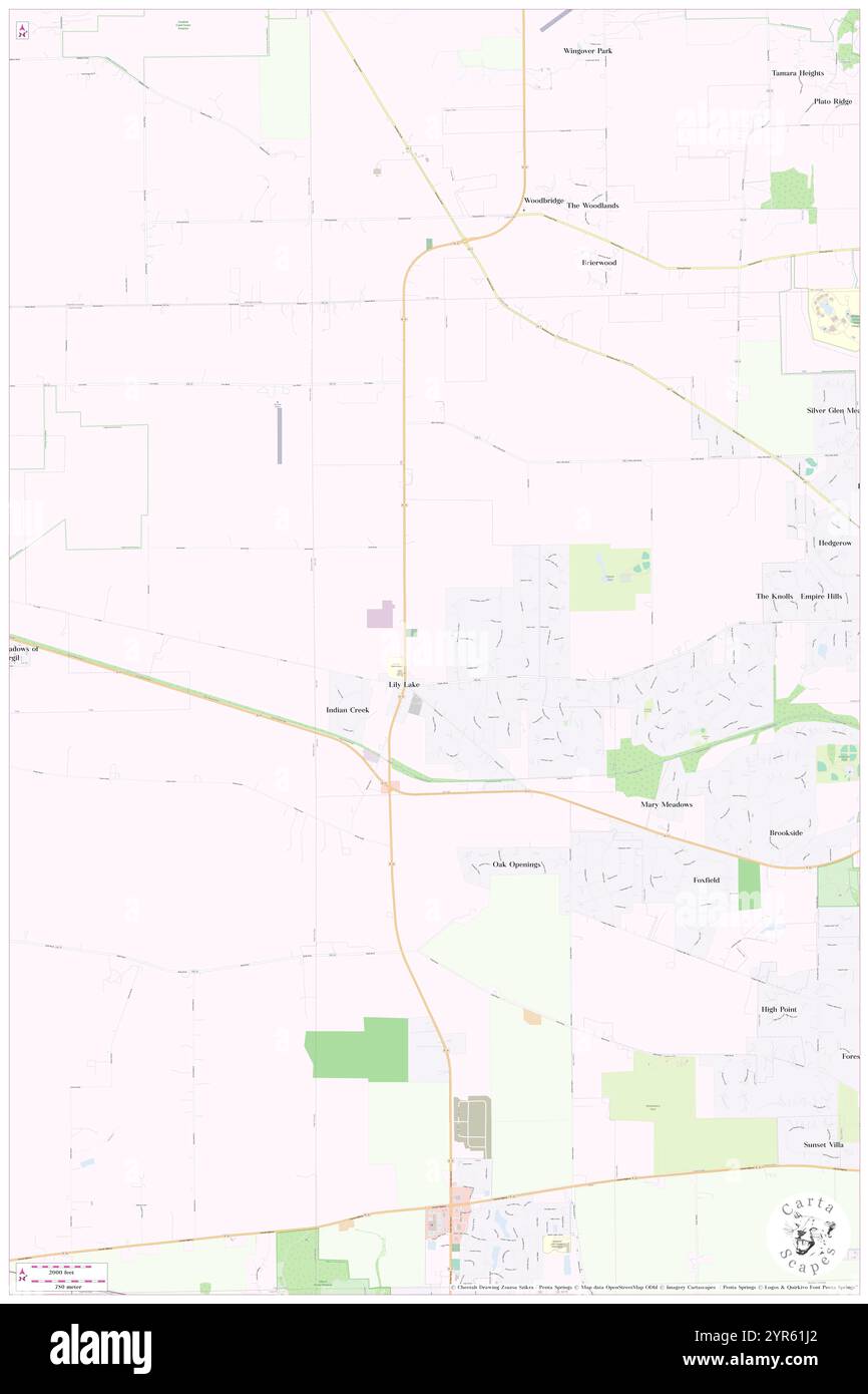 Village of Lily Lake, Kane County, USA, USA, Illinois, n 41 57' 6'', S 88 28' 27'', Karte, Cartascapes Map, veröffentlicht 2024. Erkunden Sie Cartascapes, eine Karte, die die vielfältigen Landschaften, Kulturen und Ökosysteme der Erde enthüllt. Reisen Sie durch Zeit und Raum und entdecken Sie die Verflechtungen der Vergangenheit, Gegenwart und Zukunft unseres Planeten. Stockfoto