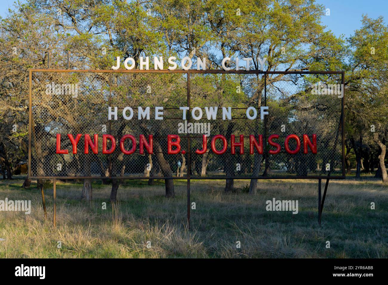 APRIL 2021, JOHNSON CITY, TEXAS, USA – Besuch von Johnson City, Heimat von LBJ, Lyndon B. Johnson, Präsident der Vereinigten Staaten Stockfoto