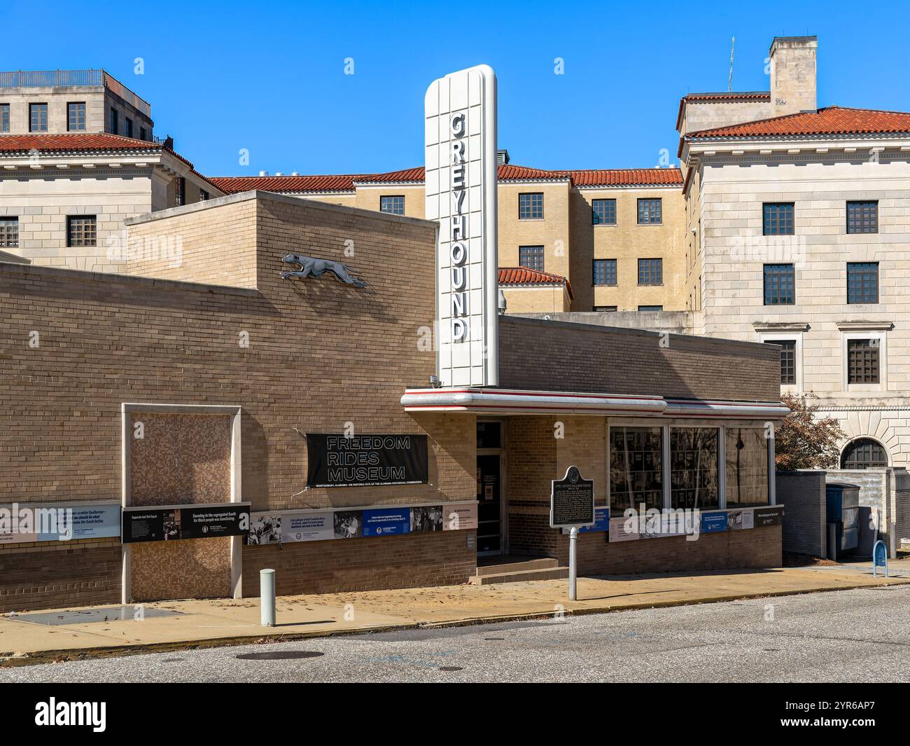 Historische Greyhound Bus Station jetzt die Freiheit Reiter Museum für zivile Rechte äußere in Montgomery, Alabama in den Vereinigten Staaten. Stockfoto