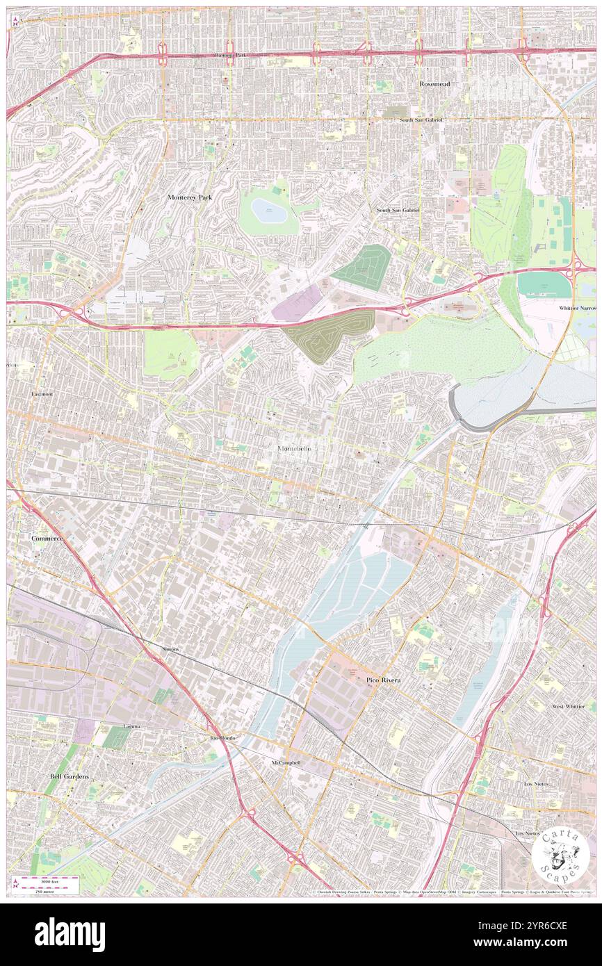 Stadt Montebello, Los Angeles County, USA, USA, Kalifornien, n 34 0' 55'', S 118 6' 38'', Karte, Cartascapes Map, veröffentlicht 2024. Erkunden Sie Cartascapes, eine Karte, die die vielfältigen Landschaften, Kulturen und Ökosysteme der Erde enthüllt. Reisen Sie durch Zeit und Raum und entdecken Sie die Verflechtungen der Vergangenheit, Gegenwart und Zukunft unseres Planeten. Stockfoto