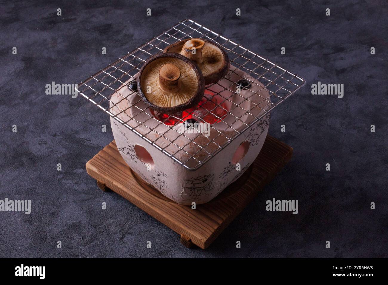 Shiitake-Pilz vom Saibling Stockfoto