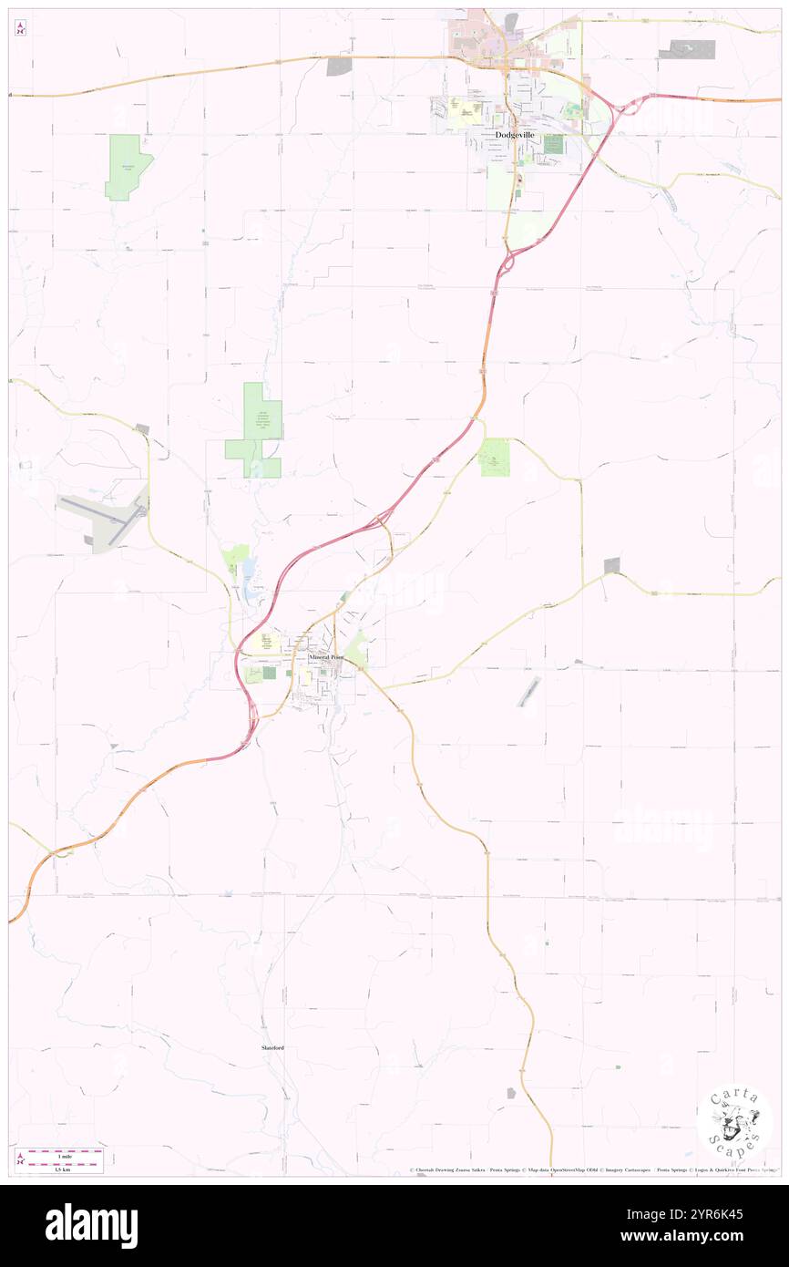 Stadt Mineral Point, Iowa County, USA, USA, Wisconsin, n 42 52' 3'', S 90 8' 59'', Karte, Cartascapes Map, veröffentlicht 2024. Erkunden Sie Cartascapes, eine Karte, die die vielfältigen Landschaften, Kulturen und Ökosysteme der Erde enthüllt. Reisen Sie durch Zeit und Raum und entdecken Sie die Verflechtungen der Vergangenheit, Gegenwart und Zukunft unseres Planeten. Stockfoto