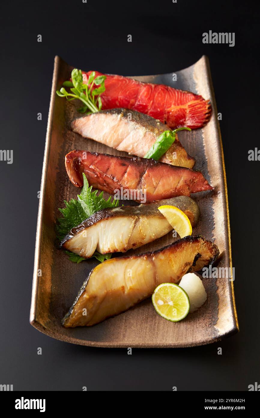 Gegrillter eingelegter Fisch Stockfoto