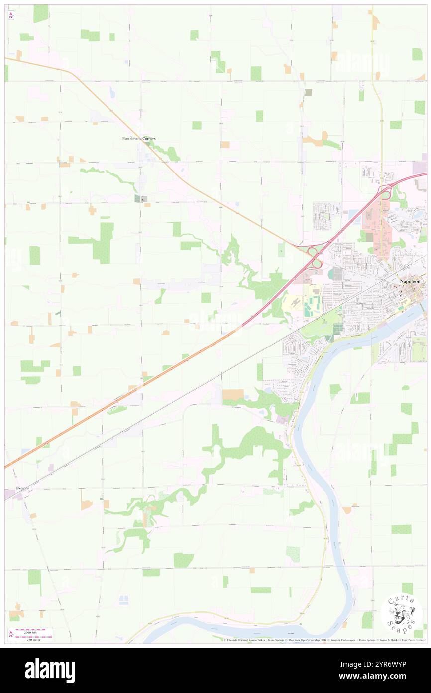 Township of Napoleon, Henry County, USA, USA, Ohio, n 41 23' 4'', S 84 10' 17'', Karte, Cartascapes Map, veröffentlicht 2024. Erkunden Sie Cartascapes, eine Karte, die die vielfältigen Landschaften, Kulturen und Ökosysteme der Erde enthüllt. Reisen Sie durch Zeit und Raum und entdecken Sie die Verflechtungen der Vergangenheit, Gegenwart und Zukunft unseres Planeten. Stockfoto