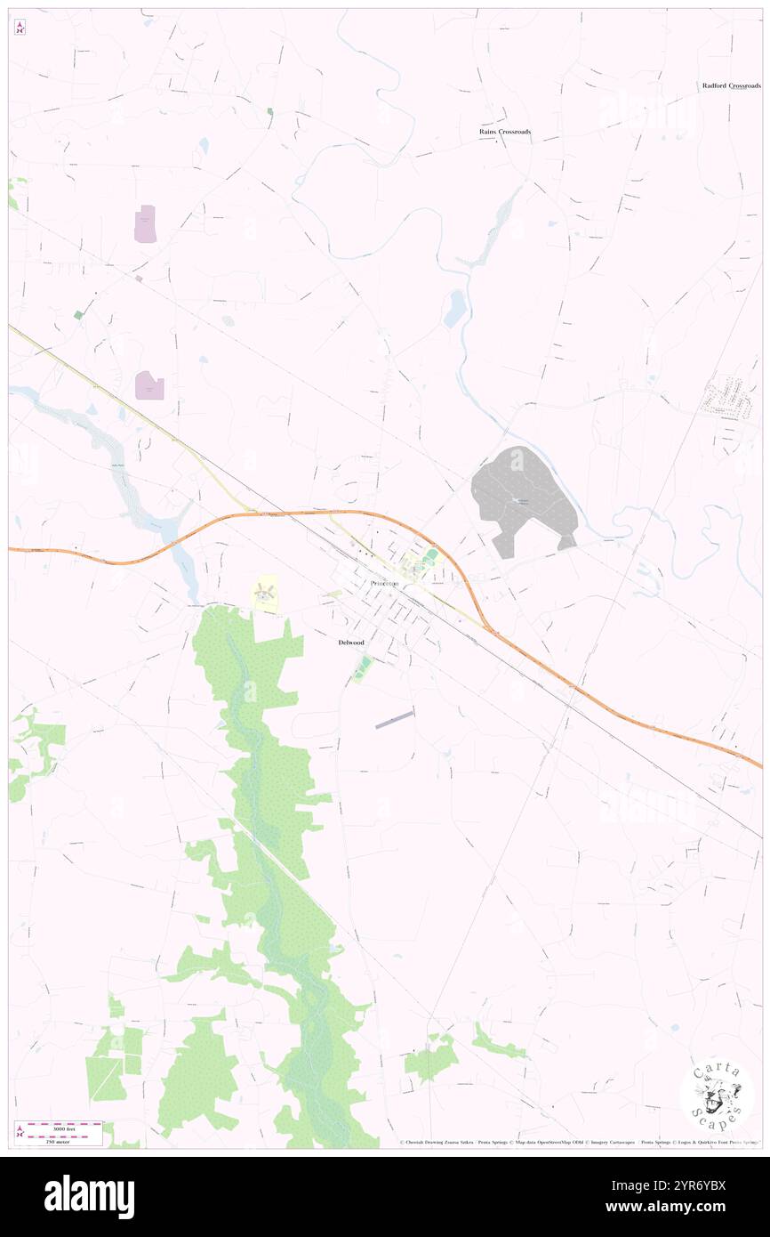 Town of Princeton, Johnston County, USA, USA, North Carolina, n 35 27' 59'', S 78 9' 37'', Karte, Cartascapes Map, veröffentlicht 2024. Erkunden Sie Cartascapes, eine Karte, die die vielfältigen Landschaften, Kulturen und Ökosysteme der Erde enthüllt. Reisen Sie durch Zeit und Raum und entdecken Sie die Verflechtungen der Vergangenheit, Gegenwart und Zukunft unseres Planeten. Stockfoto