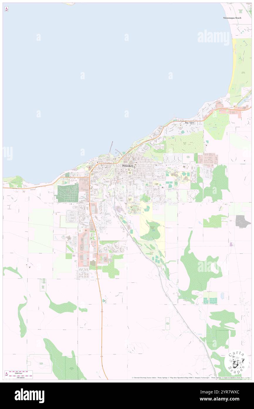 Stadt Petoskey, Emmet County, USA, USA, Michigan, n 45 21' 57''', S 84 57' 20'', Karte, Cartascapes Map, veröffentlicht 2024. Erkunden Sie Cartascapes, eine Karte, die die vielfältigen Landschaften, Kulturen und Ökosysteme der Erde enthüllt. Reisen Sie durch Zeit und Raum und entdecken Sie die Verflechtungen der Vergangenheit, Gegenwart und Zukunft unseres Planeten. Stockfoto