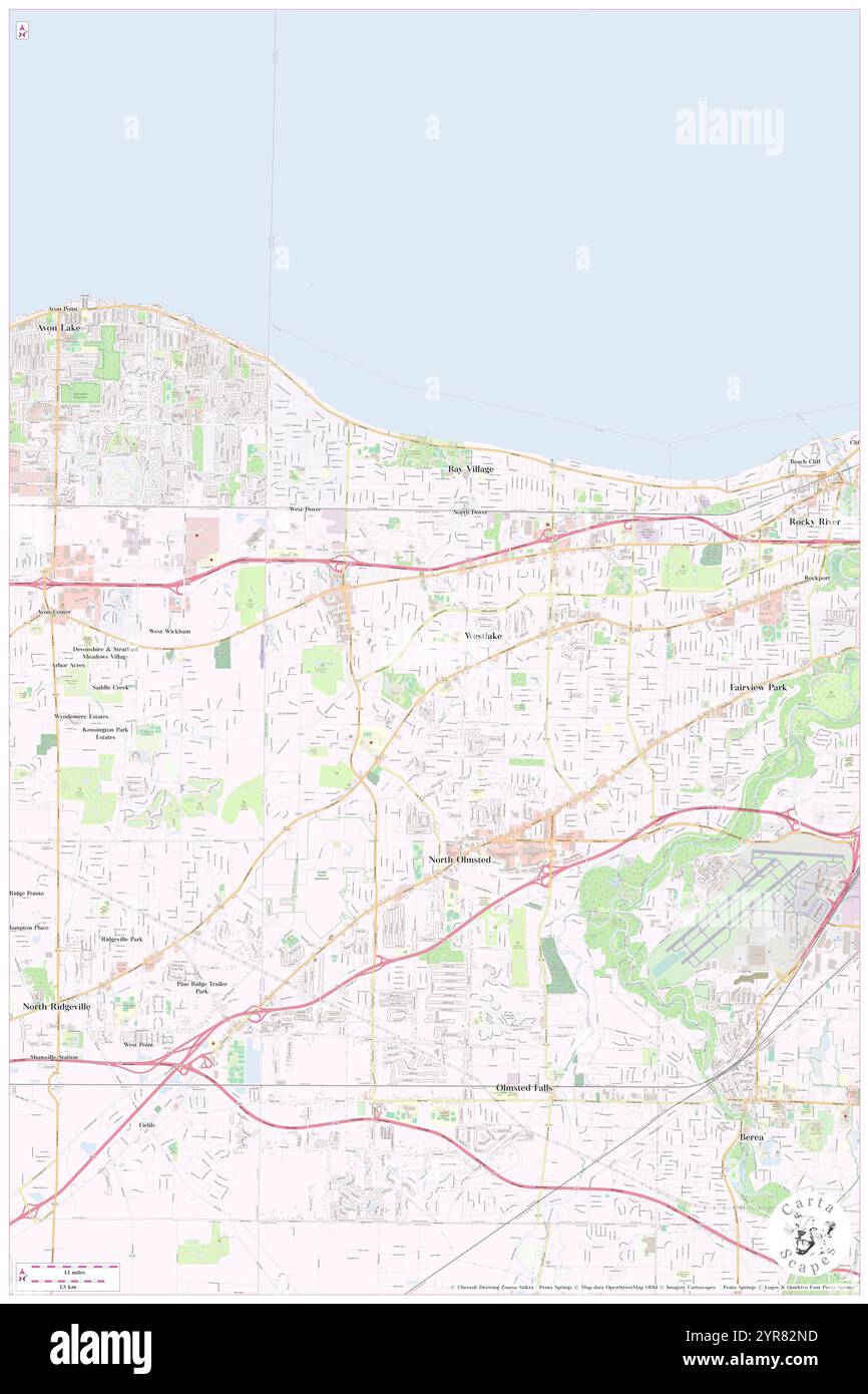 City of Westlake, Cuyahoga County, USA, USA, Ohio, n 41 27' 8'', S 81 55' 46'', Karte, Cartascapes Map, veröffentlicht 2024. Erkunden Sie Cartascapes, eine Karte, die die vielfältigen Landschaften, Kulturen und Ökosysteme der Erde enthüllt. Reisen Sie durch Zeit und Raum und entdecken Sie die Verflechtungen der Vergangenheit, Gegenwart und Zukunft unseres Planeten. Stockfoto