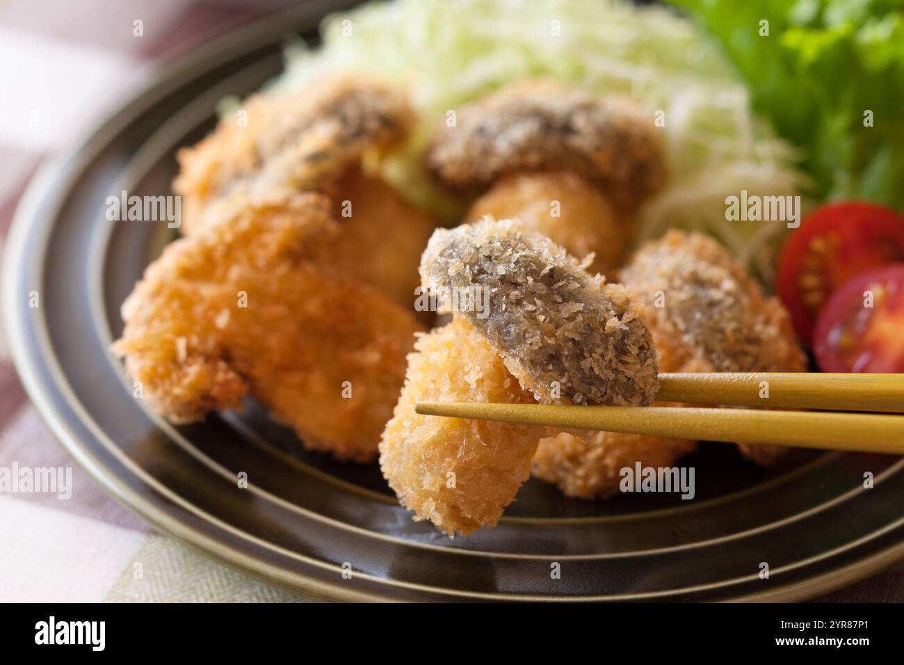 Frittierte Daikoku Shimeji-Pilze Stockfoto