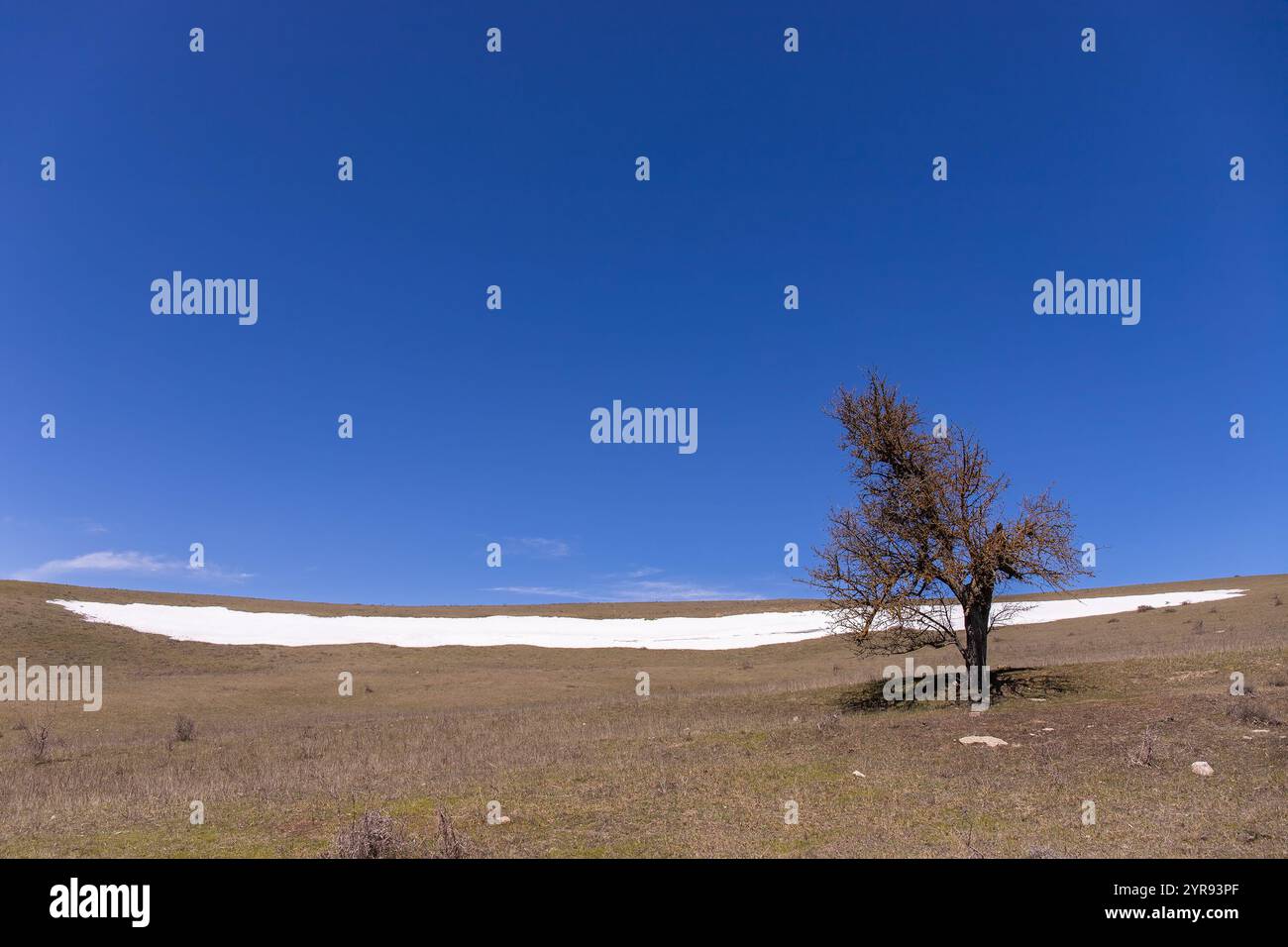 Wunderschöne Kaukasusberge im Schnee. Aserbaidschan. Stockfoto