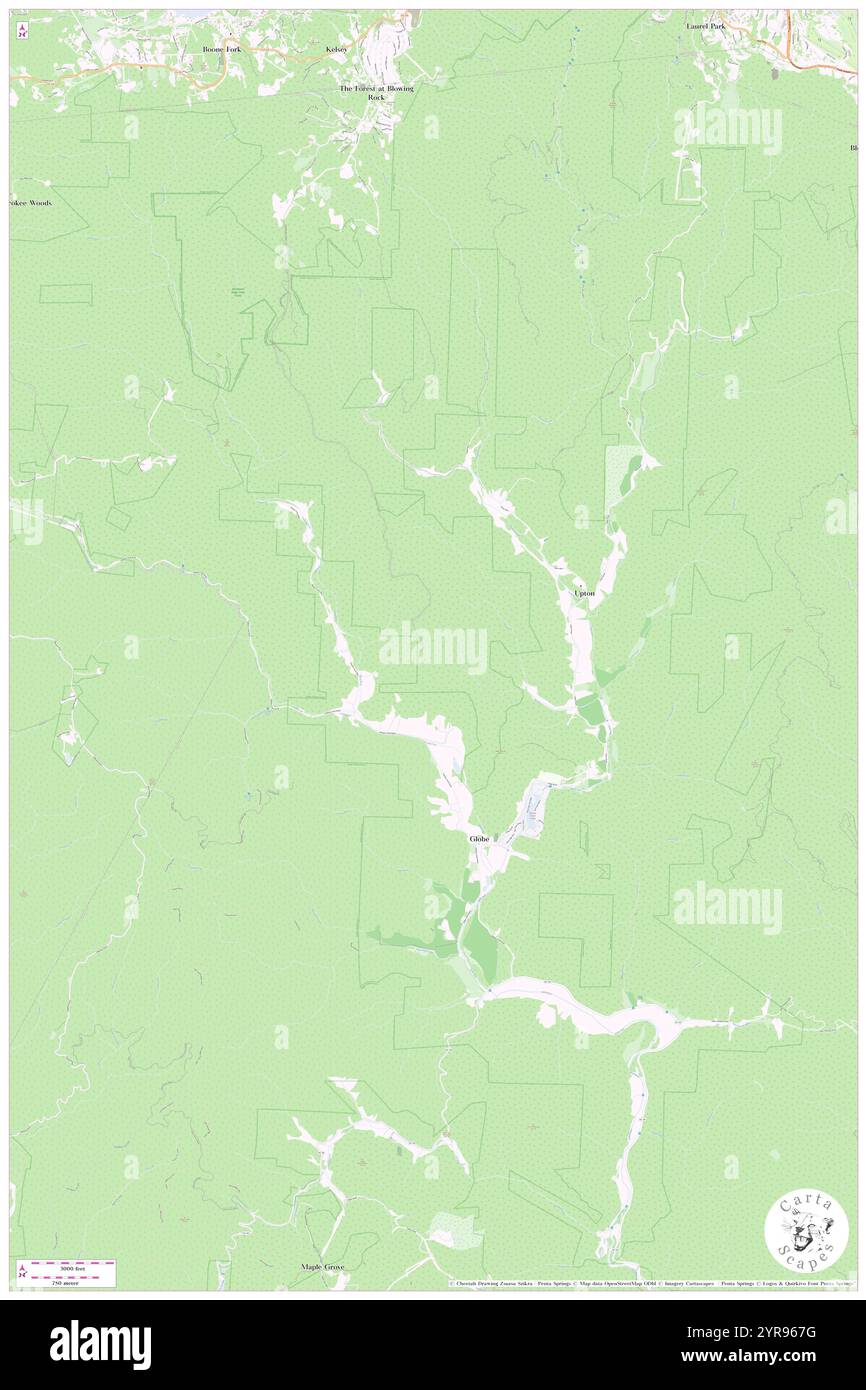 Township of Globe, Caldwell County, USA, Vereinigte Staaten, North Carolina, n 36 3' 52'', S 81 42' 48'', Karte, Cartascapes Map, veröffentlicht 2024. Erkunden Sie Cartascapes, eine Karte, die die vielfältigen Landschaften, Kulturen und Ökosysteme der Erde enthüllt. Reisen Sie durch Zeit und Raum und entdecken Sie die Verflechtungen der Vergangenheit, Gegenwart und Zukunft unseres Planeten. Stockfoto