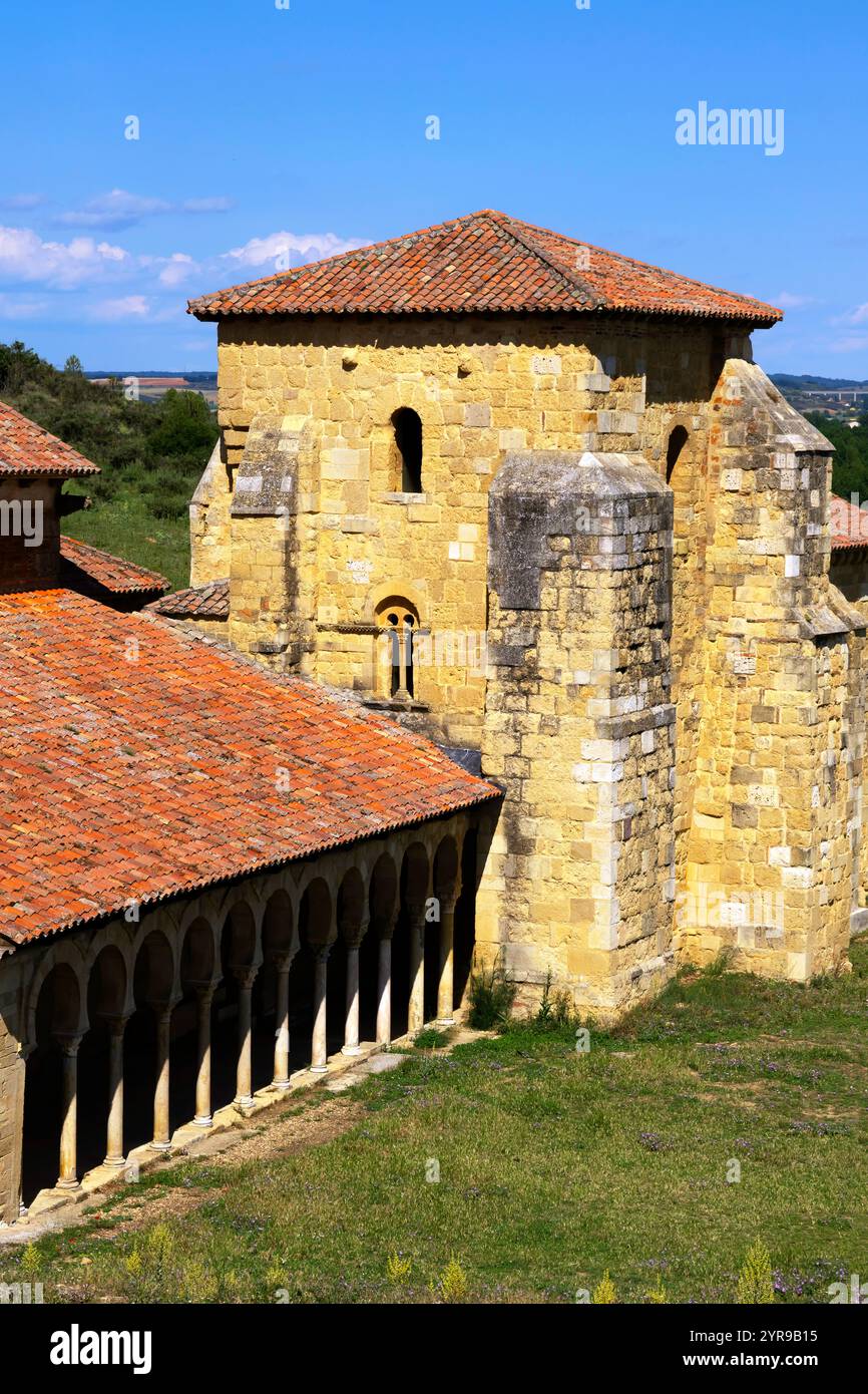 Mozarabische Kirche San Miguel de Escalada, geweiht 951 von Bischof Genadio von Astorga. Es ist ein ehemaliges Kloster in der Provinz León, Castil Stockfoto