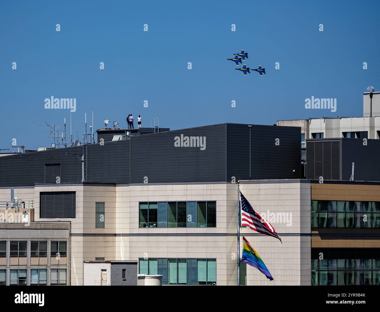 Die Blue Angels traten während der Seafair am 3/2024 in Seattle auf Stockfoto