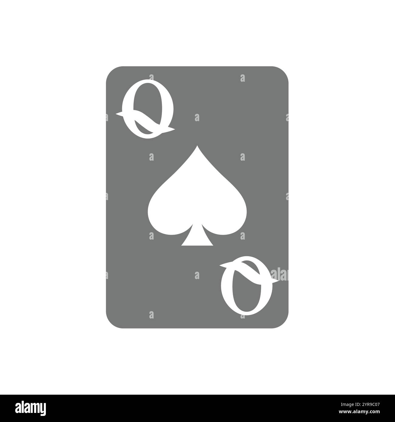 Pik-Königin spielt Karte. Einfaches Poker- oder Glücksspiel-Symbol. Stock Vektor