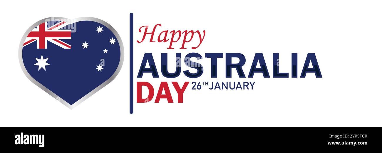 Happy Australia Day. 26. Januar. Geeignet für Grußkarten, Poster und Banner. Vektorabbildung Stock Vektor