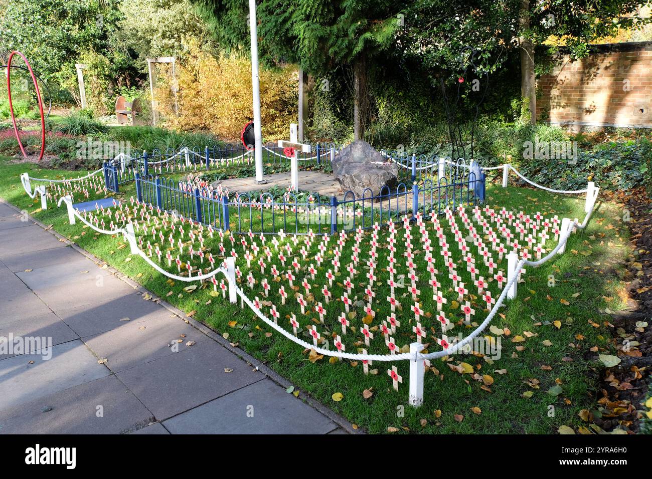 Garten der Erinnerung im Queens Park loughborough Stockfoto