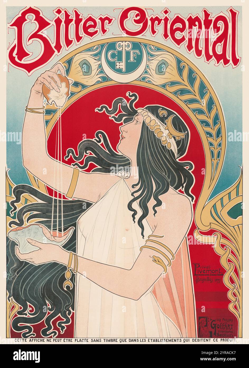 Bitter Oriental von Privat Livemont (1861-1936). Poster, veröffentlicht 1897 in Belgien. Stockfoto