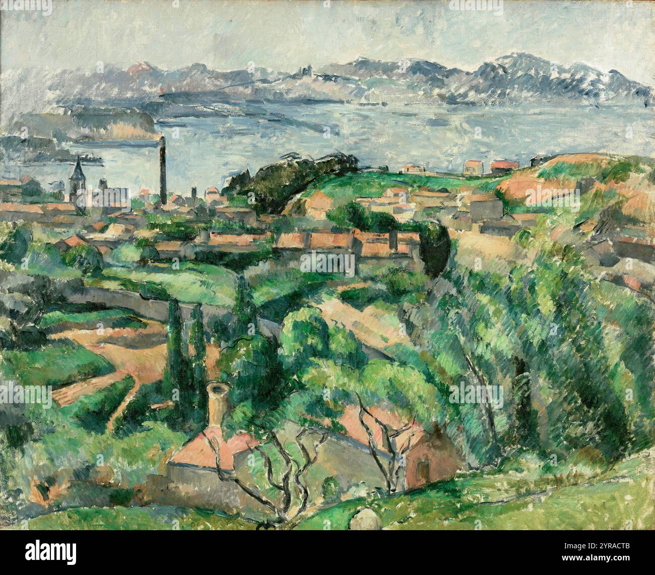 Blick auf die Bucht von Marseille mit dem Dorf Saint-Henri. Paul Cézanne. c. 1883. Stockfoto