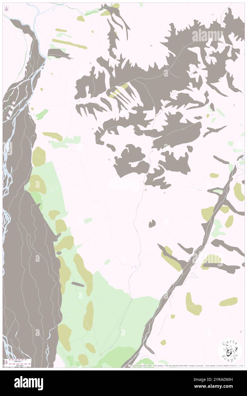 BURNETT MOUNTAINS, Neuseeland, Canterbury, s 43 47' 53''', N 170 11' 24'', Karte, Karte, Kartenausgabe 2024. Erkunden Sie Cartascapes, eine Karte, die die vielfältigen Landschaften, Kulturen und Ökosysteme der Erde enthüllt. Reisen Sie durch Zeit und Raum und entdecken Sie die Verflechtungen der Vergangenheit, Gegenwart und Zukunft unseres Planeten. Stockfoto