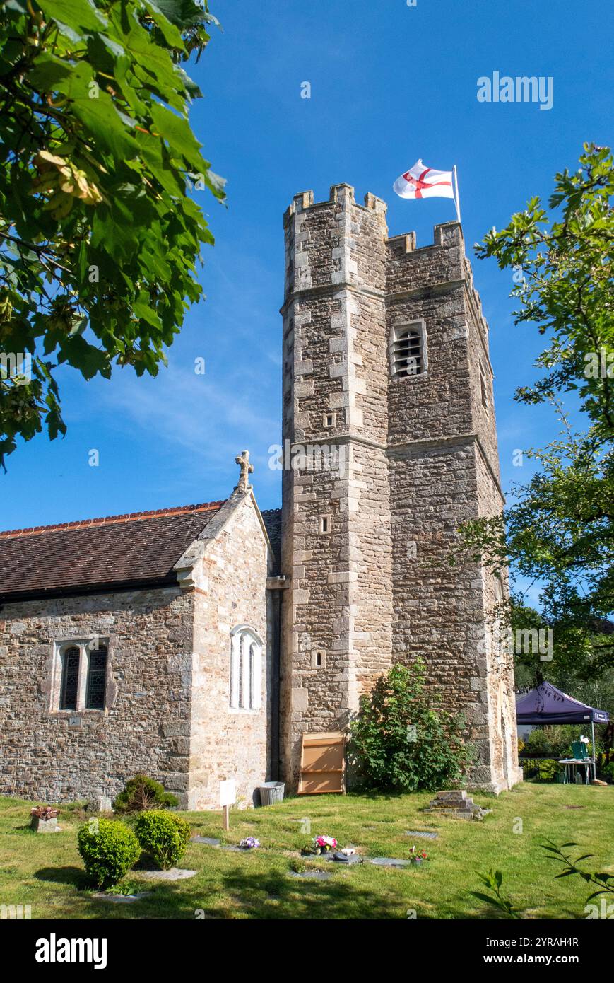 Kirche St. Gregor der große, Harpford, Devon. Die Gottesdienste stammen ausschließlich aus dem Buch des gemeinsamen Gebets. Stockfoto