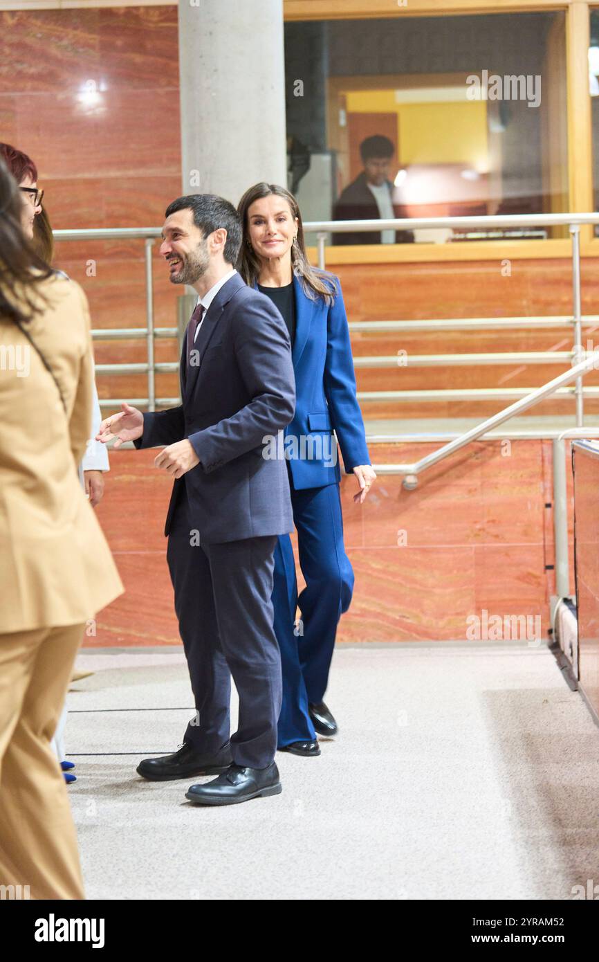 Madrid. Spanien. 20241203 nimmt Königin Letizia von Spanien am Ende der Kampagne zur Sensibilisierung für die allgemeine Zugänglichkeit in der Geschäftswelt Teil, die anlässlich des Internationalen und Europäischen Tages der Behinderung im staatlichen Referenzzentrum für persönliche Autonomie und technische Hilfsmittel am 3. Dezember 2024 in Madrid, Spanien, organisiert wurde. Credit: MPG/Alamy Live News Stockfoto