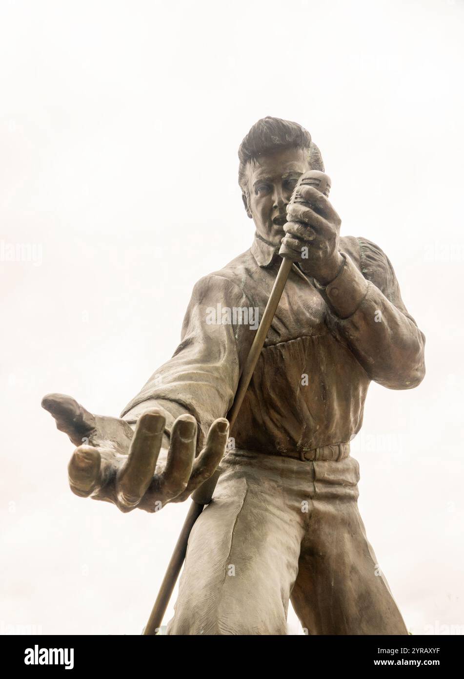 Elvis Presley Statue im fairpark in Tupelo Mississippi Stockfoto
