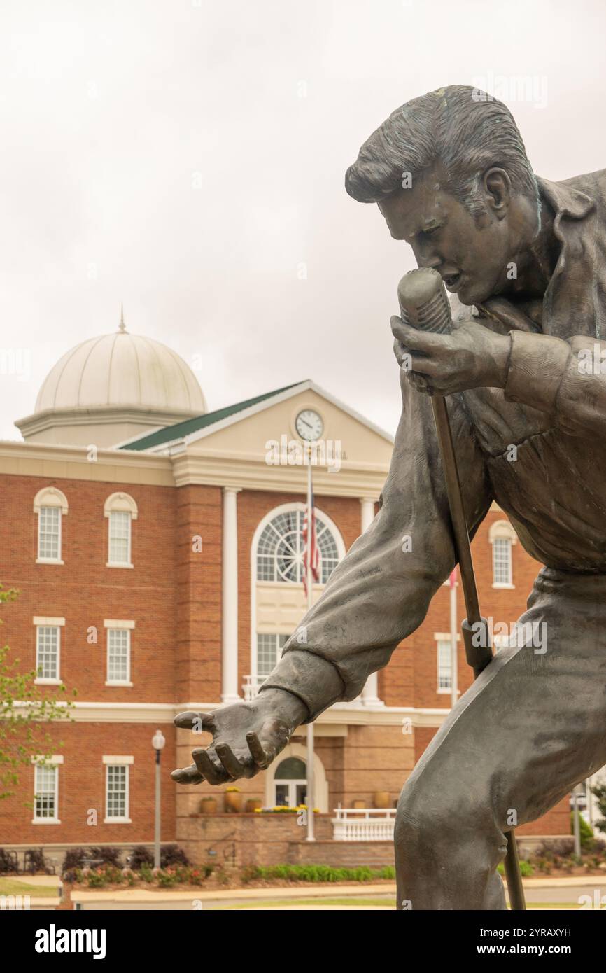 Elvis Presley Statue im fairpark in Tupelo Mississippi Stockfoto