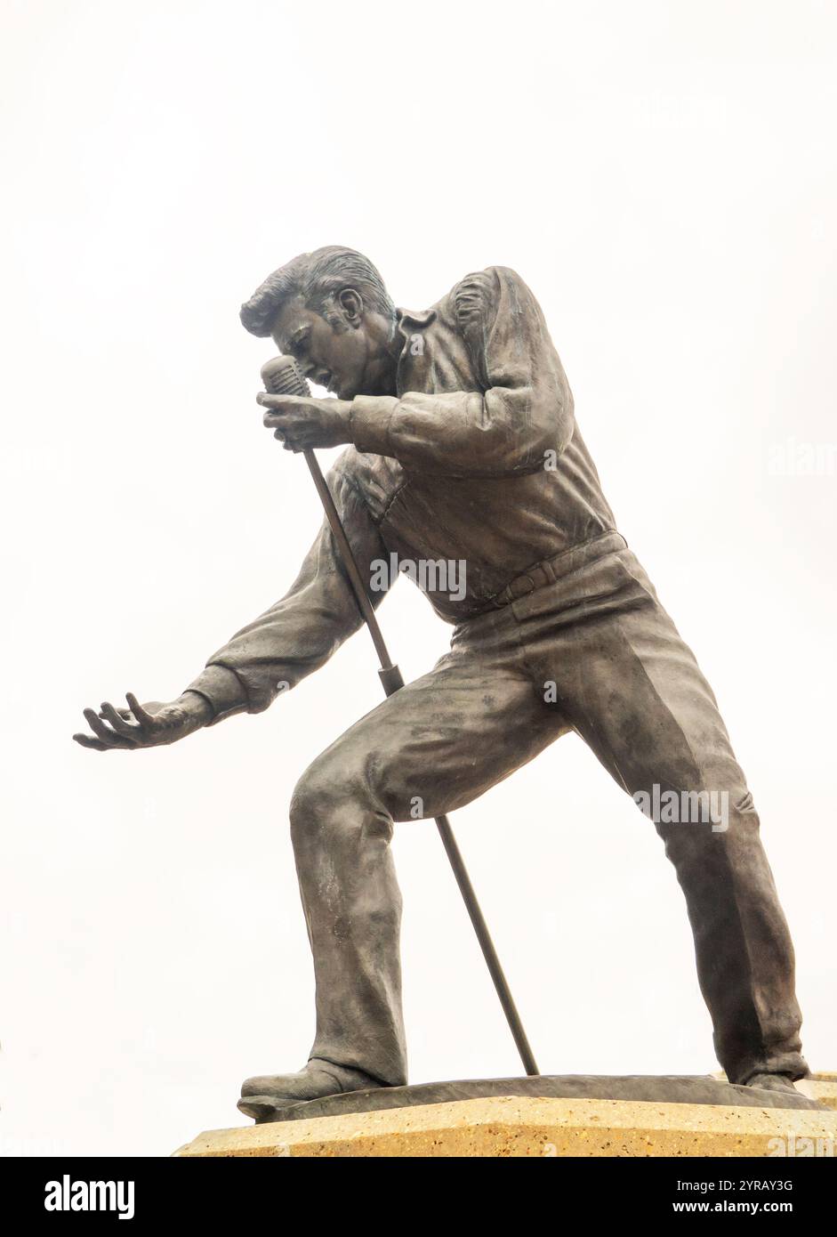 Elvis Presley Statue im fairpark in Tupelo Mississippi Stockfoto