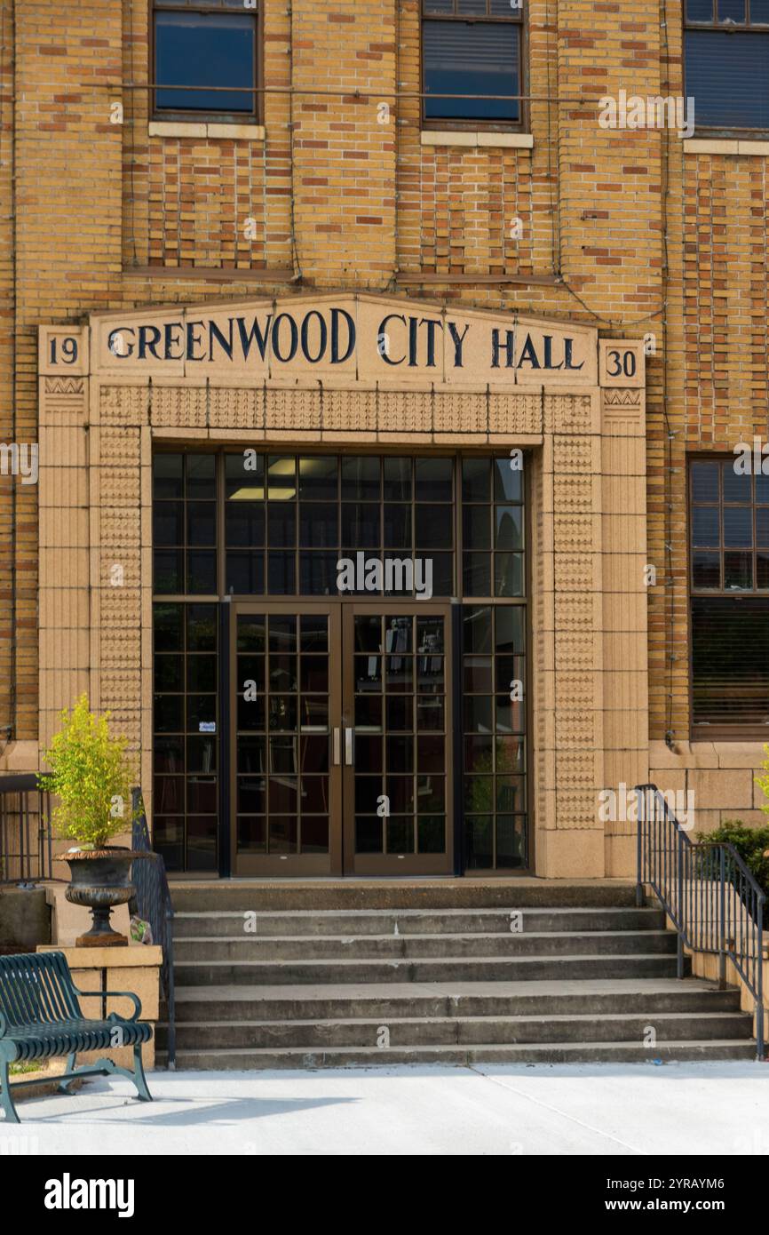 Greenwood City Hall in Downtown Greenwood Mississippi Stockfoto