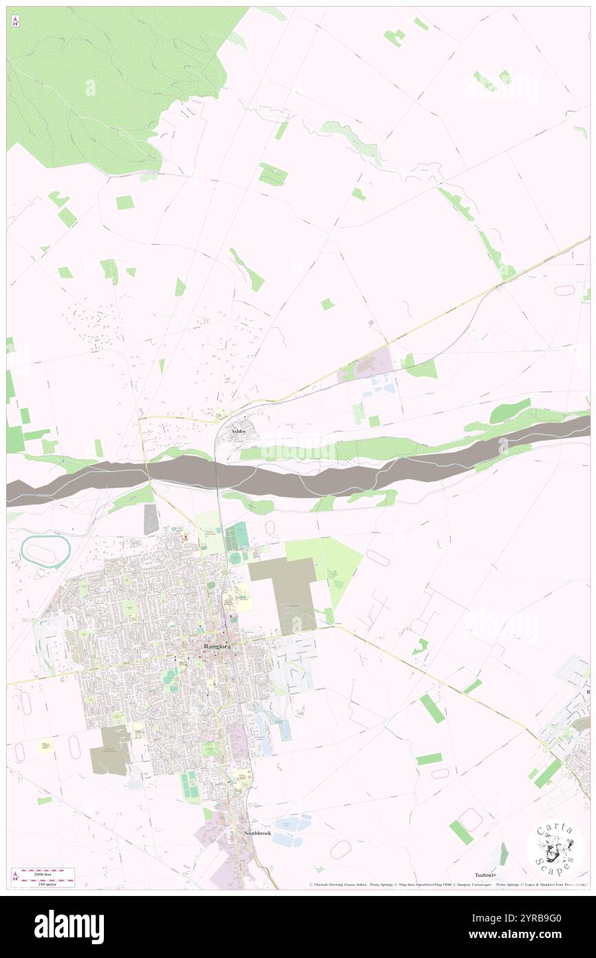 Ashley River/Rakahuri, Neuseeland, Canterbury, s 43 16' 41'', N 172 36' 36'', Karte, Cartascapes Map, veröffentlicht 2024. Erkunden Sie Cartascapes, eine Karte, die die vielfältigen Landschaften, Kulturen und Ökosysteme der Erde enthüllt. Reisen Sie durch Zeit und Raum und entdecken Sie die Verflechtungen der Vergangenheit, Gegenwart und Zukunft unseres Planeten. Stockfoto