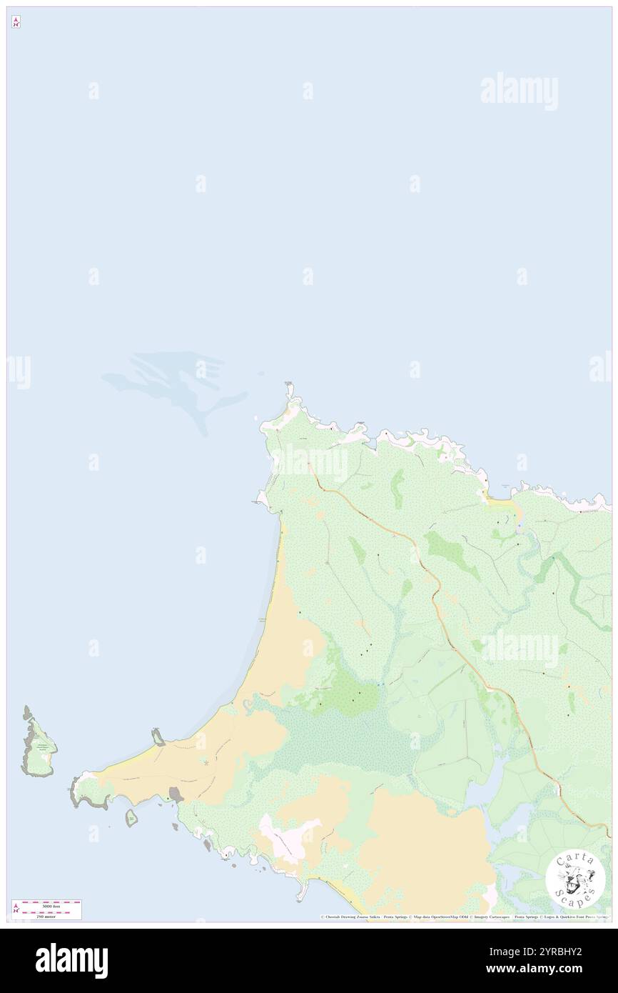 Cape Reinga, Bezirk Far North, NZ, Neuseeland, Northland, s 34 25' 52'', N 172 40' 58'', Karte, Cartascapes Map, veröffentlicht 2024. Erkunden Sie Cartascapes, eine Karte, die die vielfältigen Landschaften, Kulturen und Ökosysteme der Erde enthüllt. Reisen Sie durch Zeit und Raum und entdecken Sie die Verflechtungen der Vergangenheit, Gegenwart und Zukunft unseres Planeten. Stockfoto