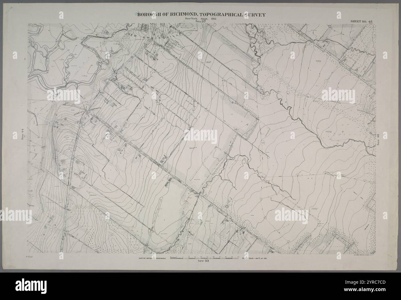 Blatt Nr. 45. [Einschließlich New Springville, Bridge Avenue, Old Stone Road und Richmond Road.] 1906 - 1913 Stockfoto