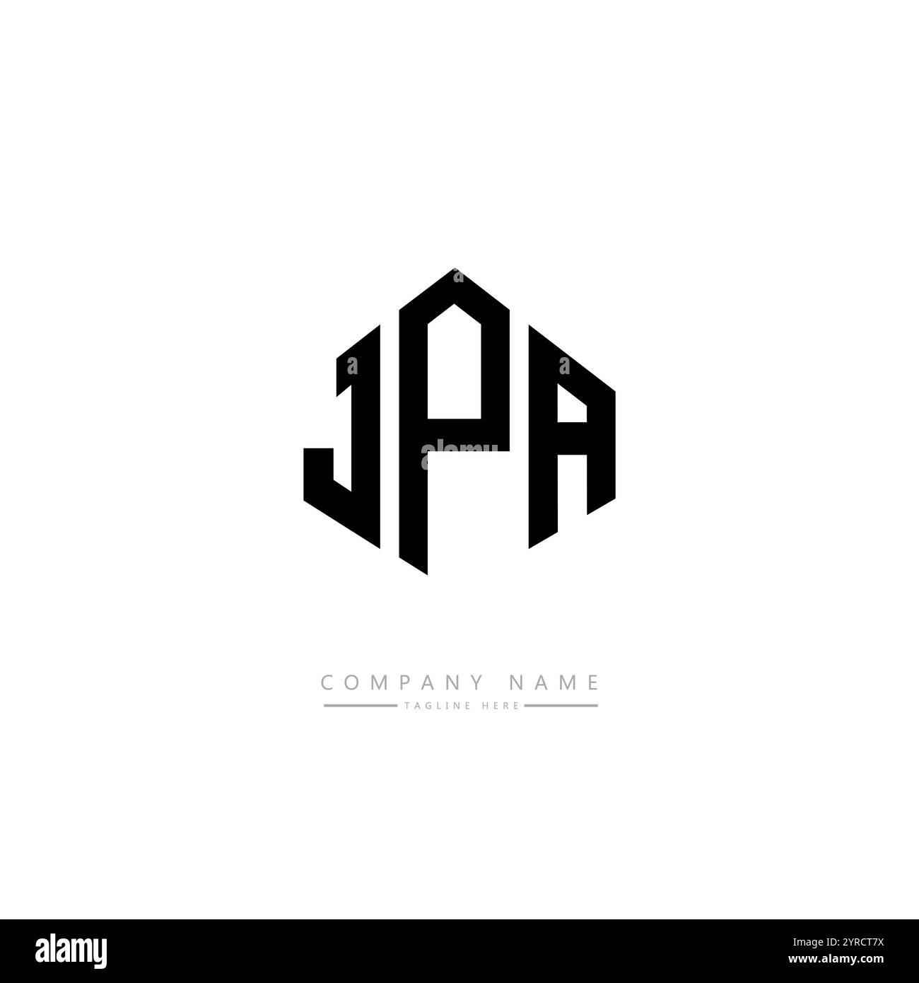 JPA-Letter-Logo mit Polygonform. JPA-Polygon- und würfelförmiges Logo. JPA-Hexagon-Vektor-Logo-Vorlage weiß und schwarz. JPA monogr Stock Vektor