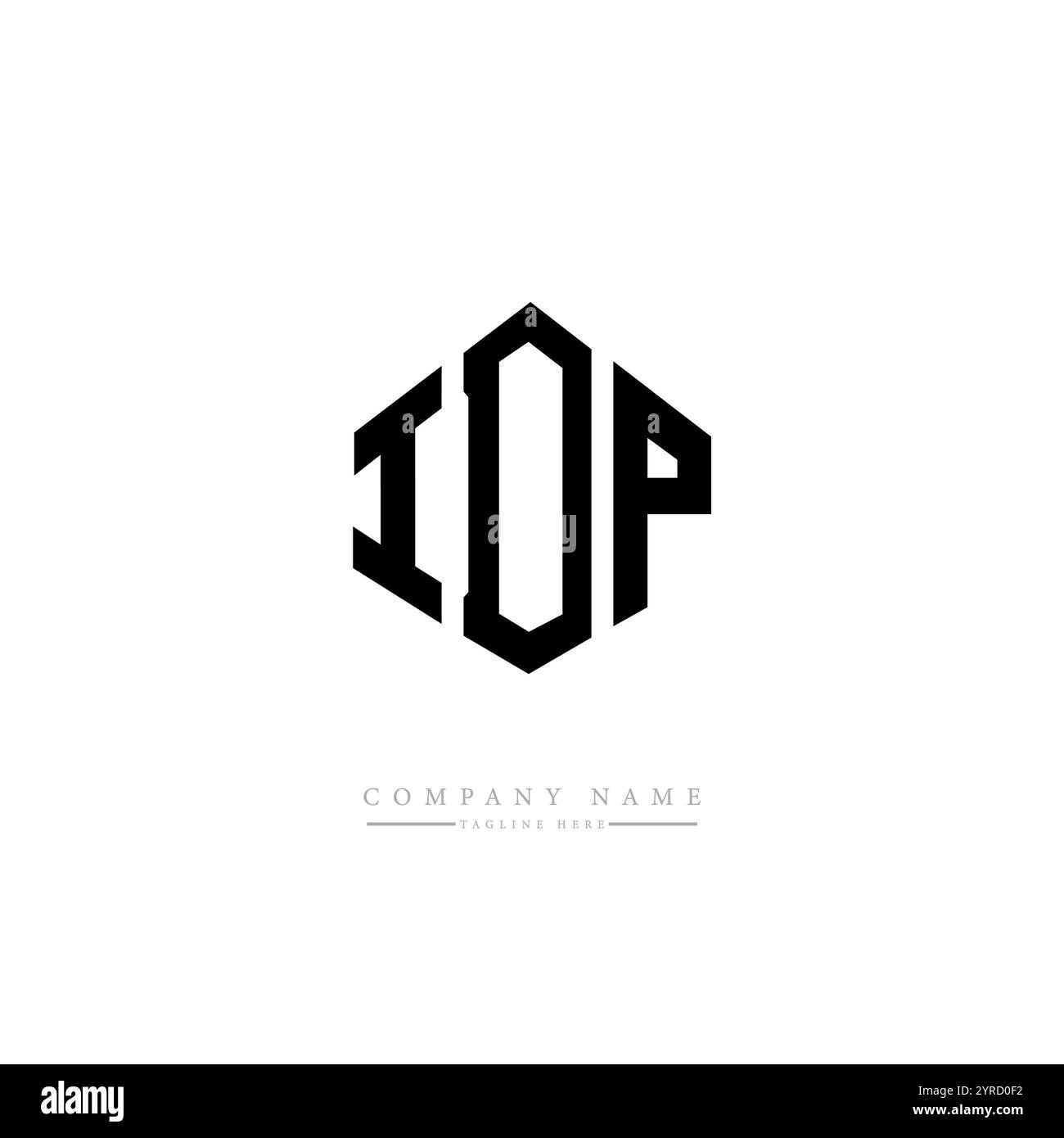 IDP-Letter-Logo mit Polygonform. IDP-Polygon- und würfelförmiges Logo. IDP-hexagonale Vektor-Logo-Vorlage weiß und schwarz. IDP monogr Stock Vektor