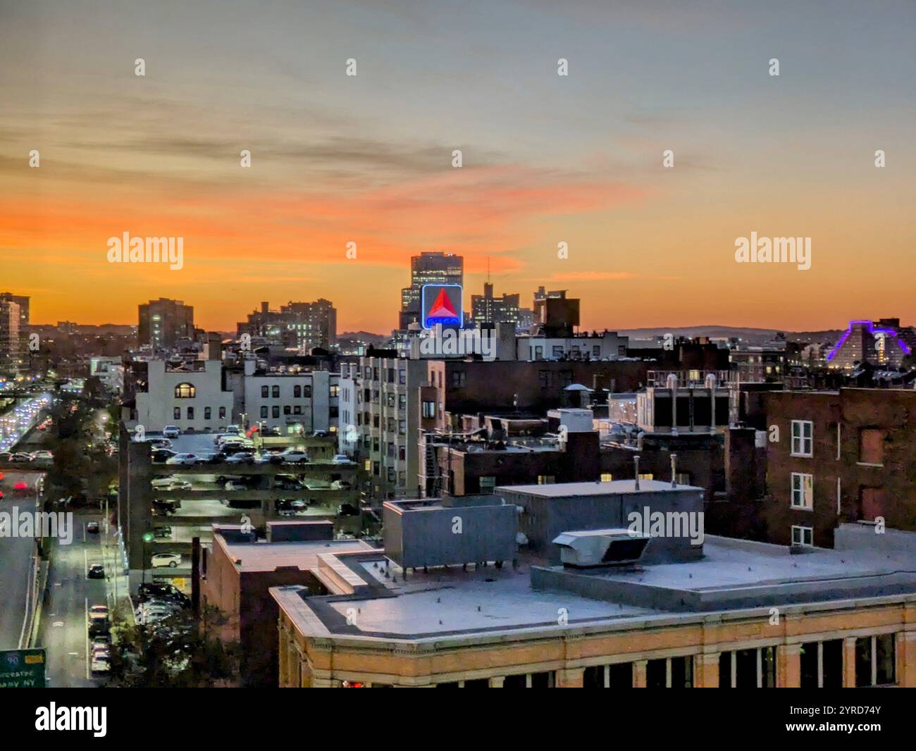 Sonnenuntergang über Boston Backbay - Smartphone-aufgenommenes Stockfoto
