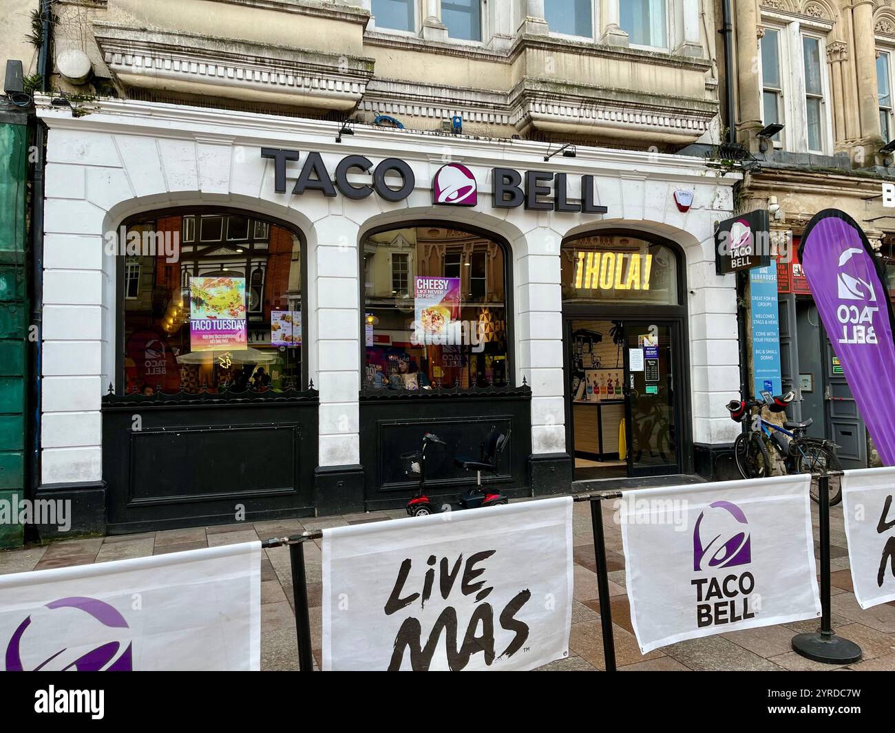 Taco Bell auf der St. Mary Street. Cardiff, Wales, Vereinigtes Königreich. November 2024. Stockfoto