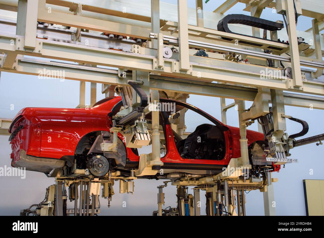 Automontagelinie im Toyota Memorial Museum of Industry and Technology in Nagoya, Japan am 10. Februar 2018 Stockfoto