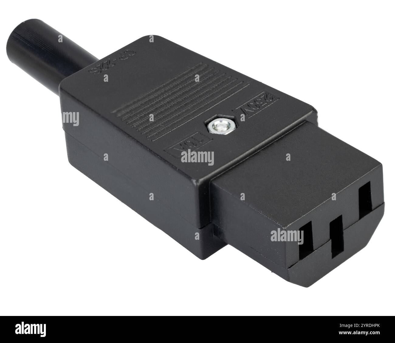 Schwarzer Netzstecker mit C13-Steckverbinder Stockfoto