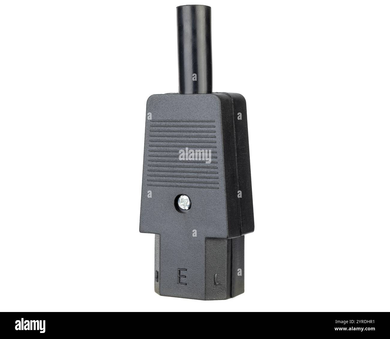 Schwarzer Netzstecker mit C13-Buchse Stockfoto