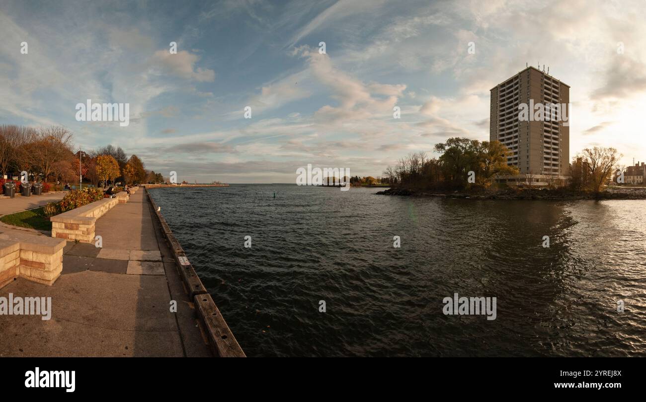 Panorama des JJ Plaus Park in Port Credit, Mississauga, Toronto, Ontario, Kanada Stockfoto