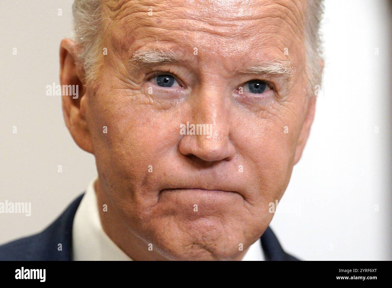 Washington, Usa. Februar 2024. Präsident Joe Biden hält am Freitag, den 16. Februar 2024, im Roosevelt Room des Weißen Hauses in Washington, DC, eine Rede über den Tod von Aleksey Nawalny. Foto: Yuri Gripas/UPI Credit: UPI/Alamy Live News Stockfoto