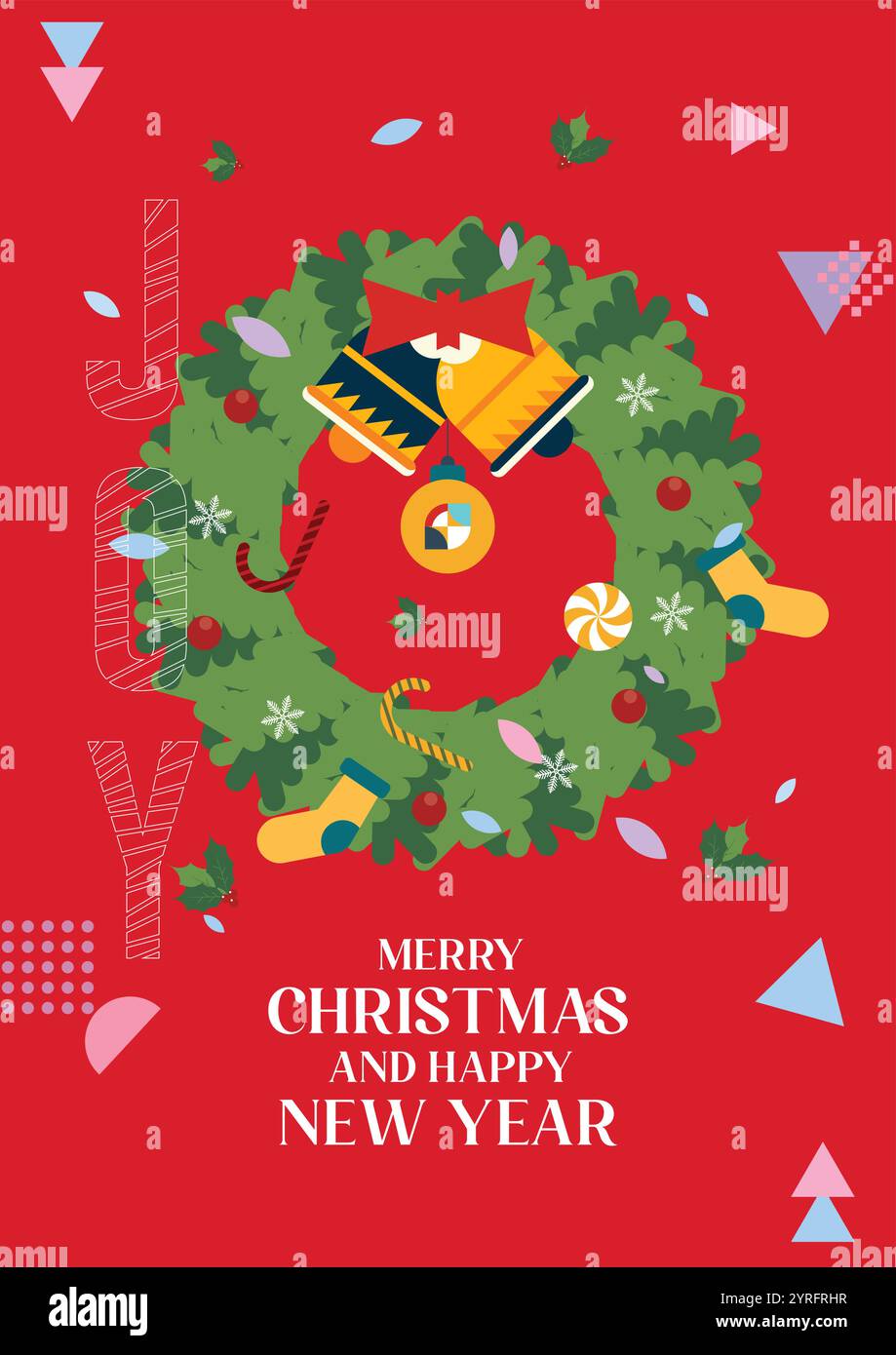 Frohe Weihnachten und Happy New Year Hintergrund Stock Vektor