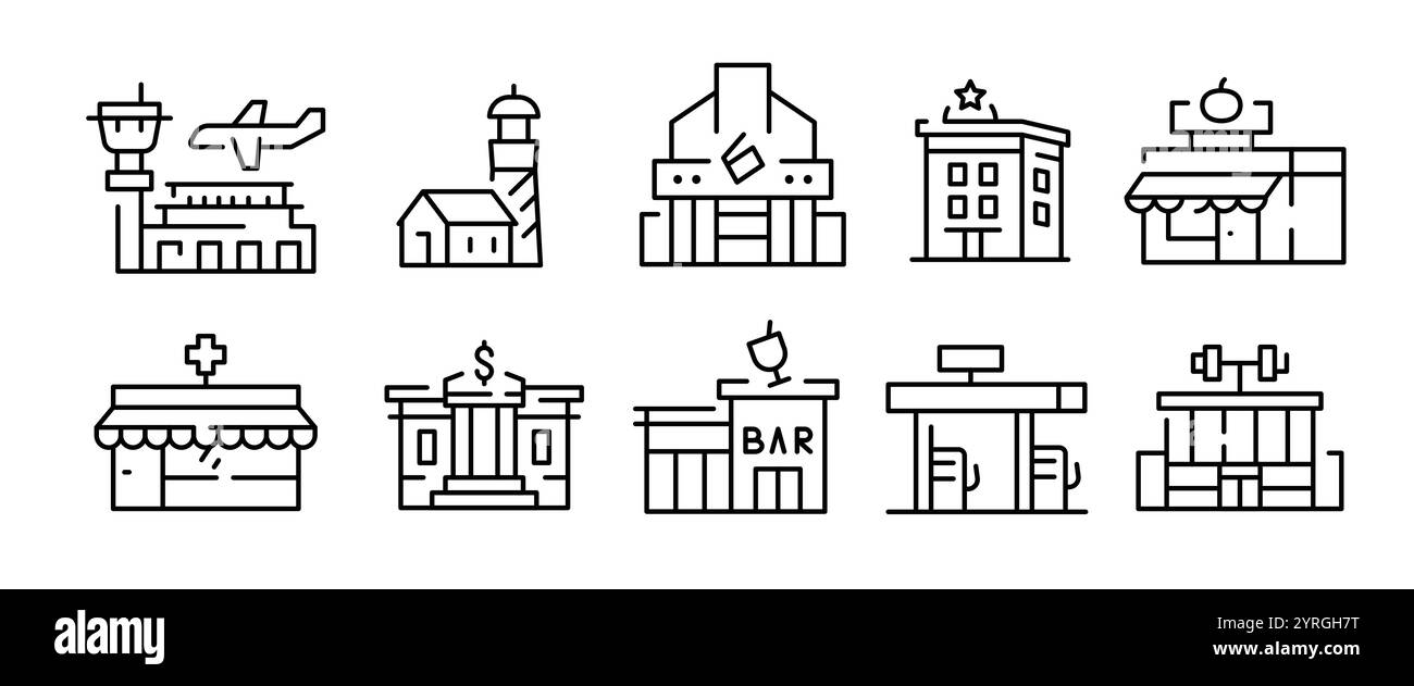 Symbolgruppe „Urban Architecture“ Stock Vektor