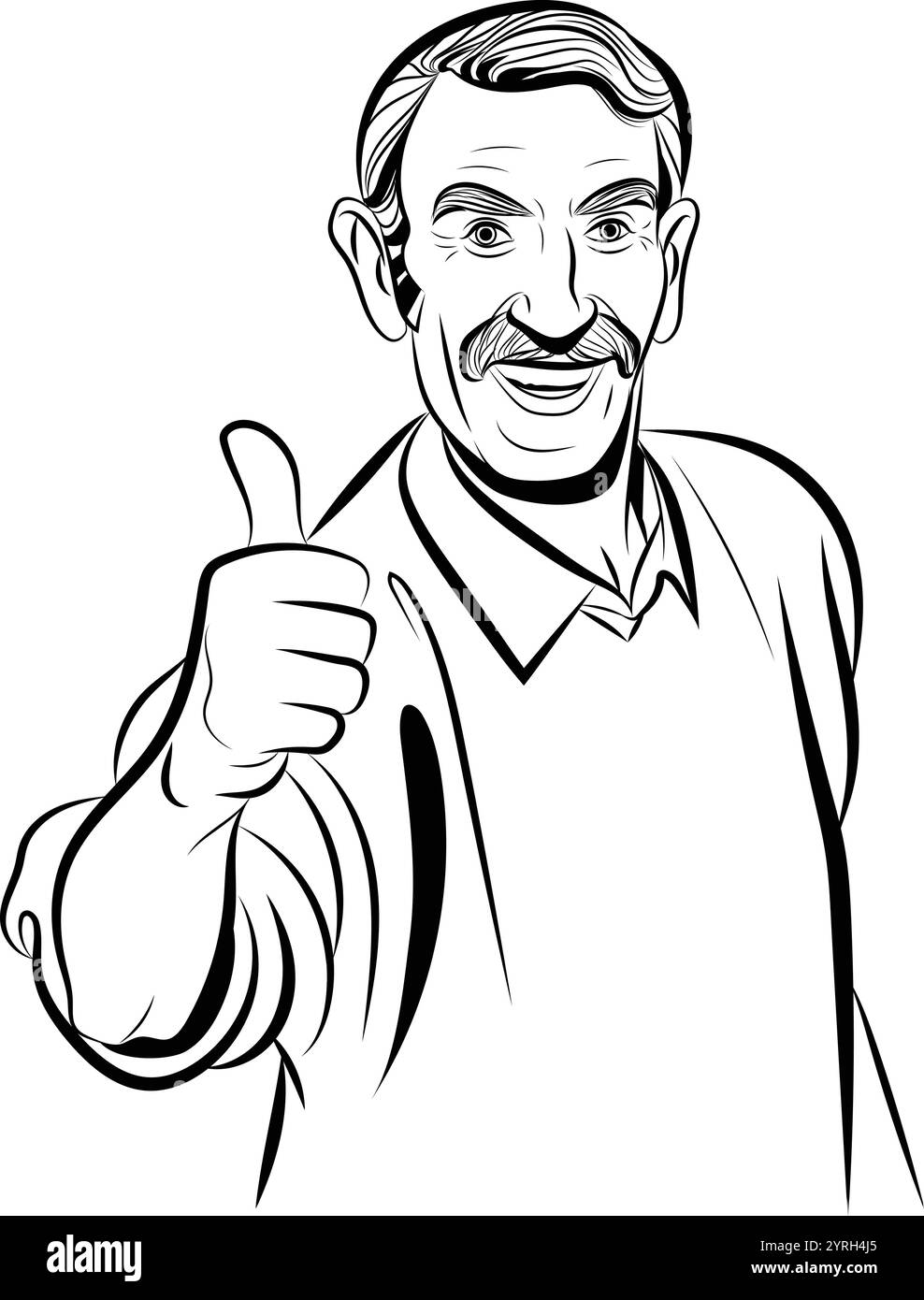 Glücklicher alter Mann, der Daumen zeigt Stock Vektor