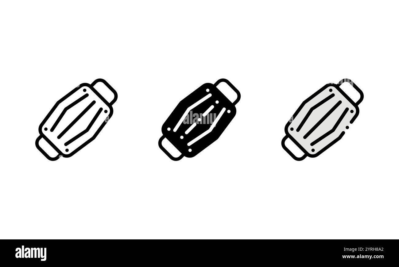 Gesichtsmasken- oder Masker-Symbol in einem anderen Stil. Der Schutz der Nase und des Mundes vor Viren und Schadstoffen darstellt Stock Vektor