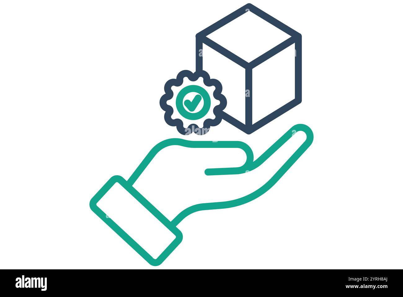 Produktsymbol. Liniensymbolstil. Symbol für Beschaffung. Vektordarstellung der Elemente des Beschaffungsmanagements Stock Vektor