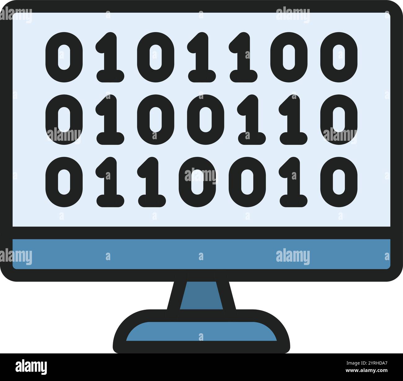 Vektorbild für Binärcode-Symbol. Geeignet für mobile Anwendungen, Webanwendungen und Printmedien. Stock Vektor