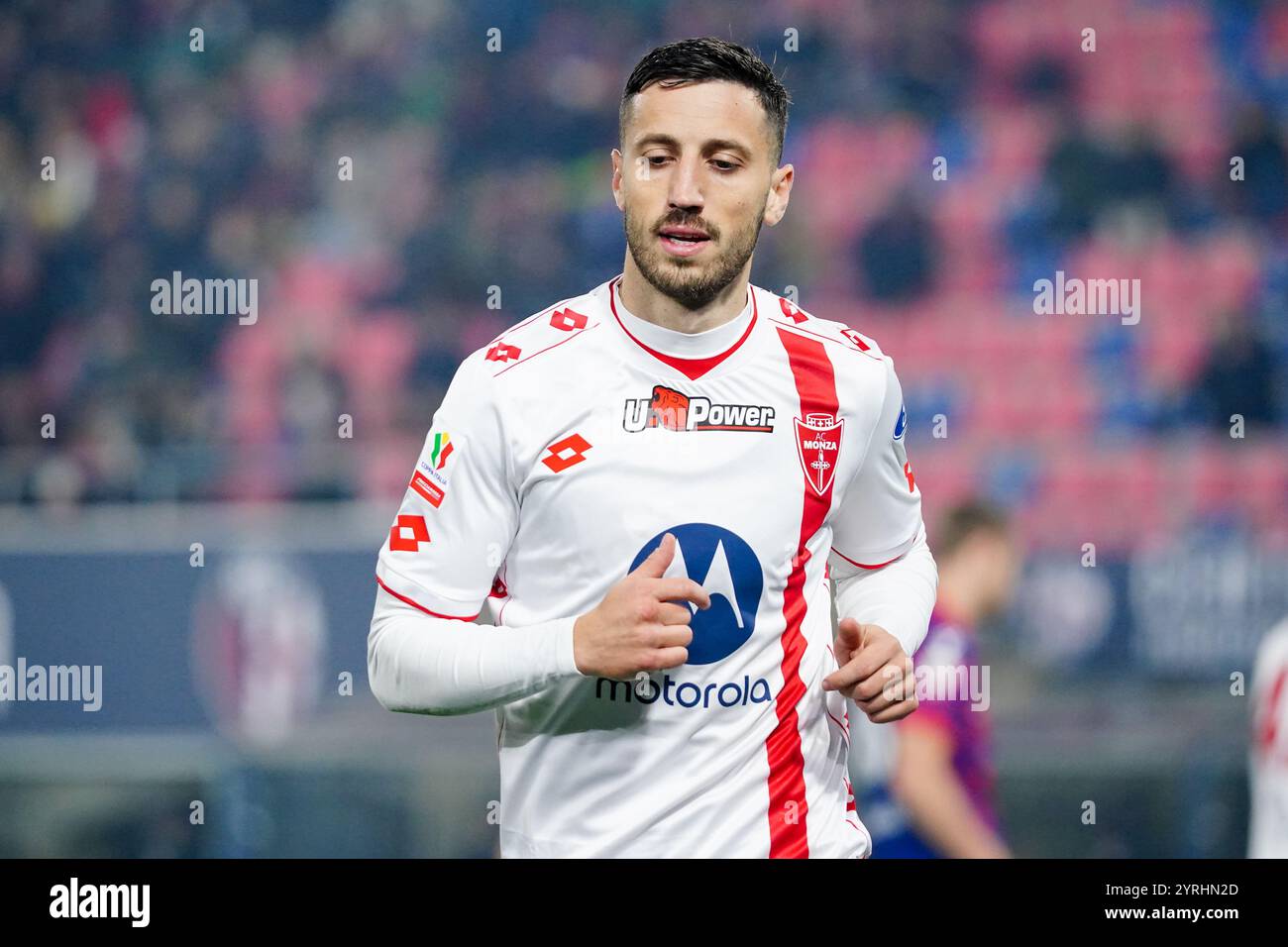 Patrick Ciurria (AC Monza) während des italienischen Pokals, Coppa Italia, Achtelfinale zwischen Bologna FC und AC Monza am 3. Dezember 2024 im Stadio Renato Dall’Ara in Bologna, Italien. Quelle: Luca Rossini/E-Mage/Alamy Live News Stockfoto