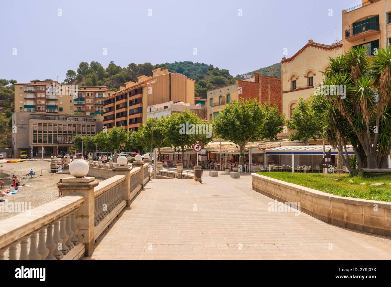 Strandpromenade, Portbu, Alt Emporda, Costa Brava, Katalonien, Spanien, Europa Stockfoto