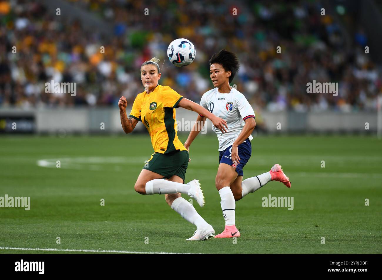 MELBOURNE, AUSTRALIEN. Dezember 2024. Im Bild: Chloe Logarzo von den australischen Matildas während des Australia Matildas vs Chinese Taipei International Friendly im AAMI Park in Melbourne am 4. Dezember 2024. Quelle: Karl Phillipson/Alamy Live News Stockfoto