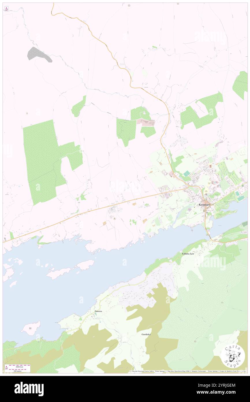 Dunkerron Castle, Kerry, IE, Irland, Munster, n 51 52' 59''', S 9 37' 0'', Karte, Cartascapes Map, veröffentlicht 2024. Erkunden Sie Cartascapes, eine Karte, die die vielfältigen Landschaften, Kulturen und Ökosysteme der Erde enthüllt. Reisen Sie durch Zeit und Raum und entdecken Sie die Verflechtungen der Vergangenheit, Gegenwart und Zukunft unseres Planeten. Stockfoto